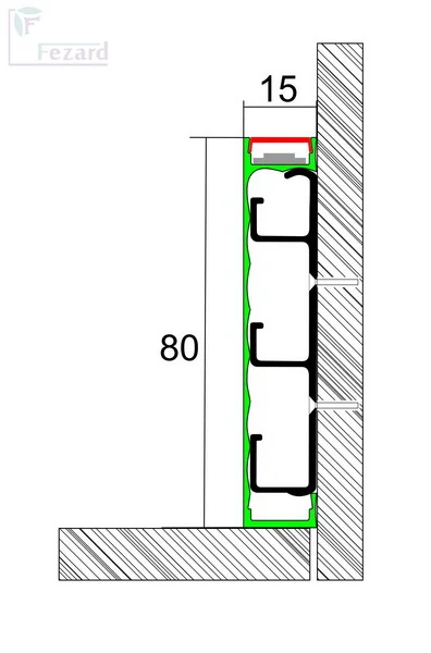 Алюминиевый плинтус Fezard Кабельный ALP-G80-LA Алюминий 80*15*2500 мм в Магнитогорске