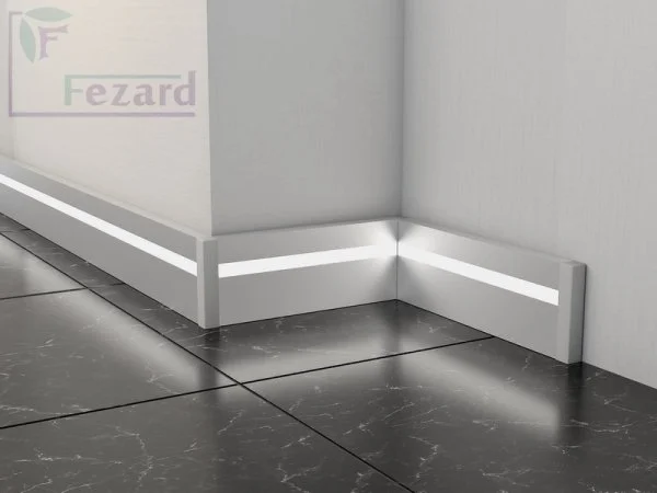 Алюминиевый плинтус Fezard Кабельный ALP-G80-LF Алюминий 80*15*2500 мм в Магнитогорске