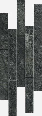 Керамогранит Italon Скайфолл Неро Брик 3D (Патинированная, 28х78) в Магнитогорске