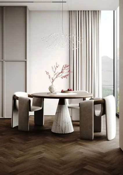 Кварц-виниловая плитка Fargo Herringbone 44-7009-24 Дуб Шварцвальд в Магнитогорске