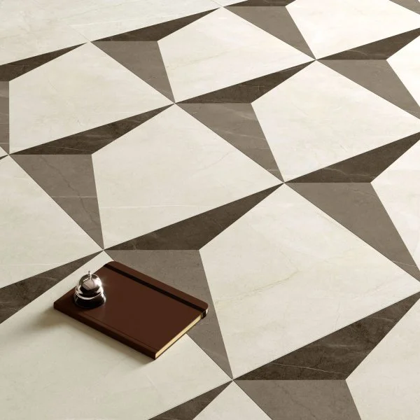 Керамогранит Coliseum Фьямма Уайт Вставка Фрэйм 60х60 (Натуральный и Реттифицированный) в Магнитогорске