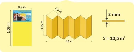 Подложка Солид 2мм гармошка желтая (10.5 м2) в Магнитогорске