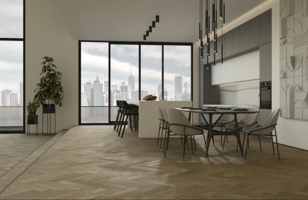 Паркетная доска Quartz Parquet Английская Ёлка Дуб Карельский 33-419 в Магнитогорске