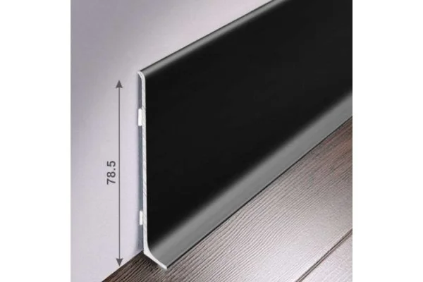 Алюминиевый плинтус Bonkeel ПЛ80 515л Черный (78,5х11,2х2500мм) в Магнитогорске